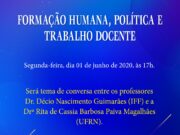Live: Formação humana, política e trabalho docente